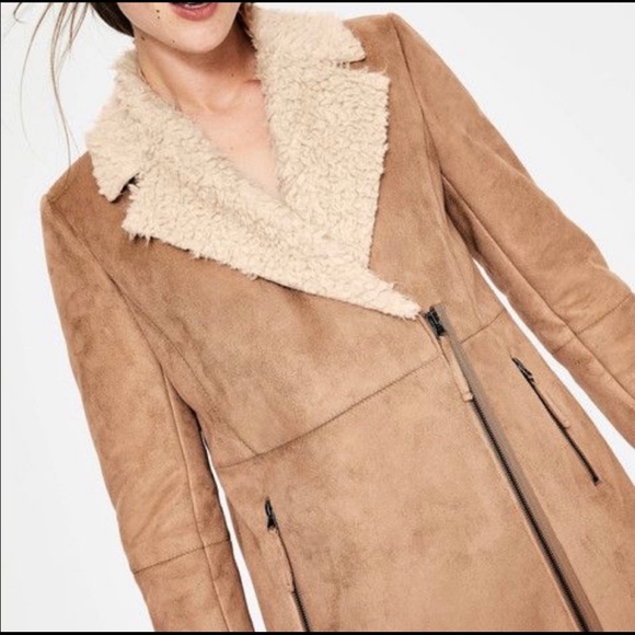Boden Faux Shearling Coat size 6 - Picture 2 of 6